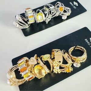 15 pcs Fashion Jewelry Gold or Silver Ring Set